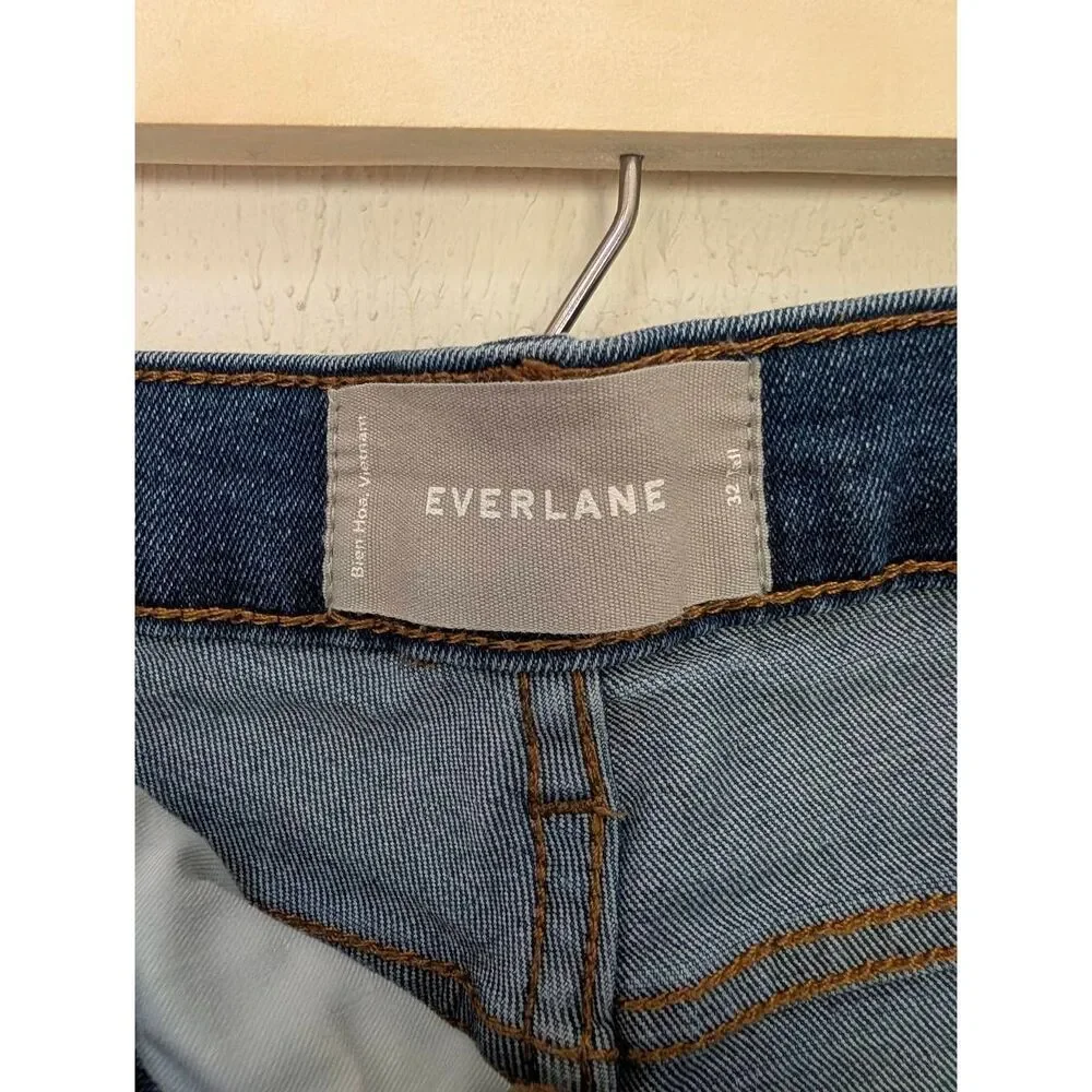 Everlane Womens The Authentic Stretch High Rise Skinny Jeans Blue Size 32 Tall